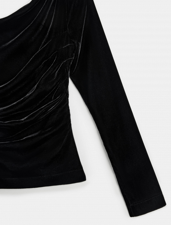 лонгслив асимметричный бархатный - цена, описание и отзывы - фото №7