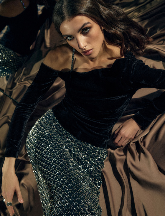 лонгслив асимметричный бархатный - цена, описание и отзывы - фото №2