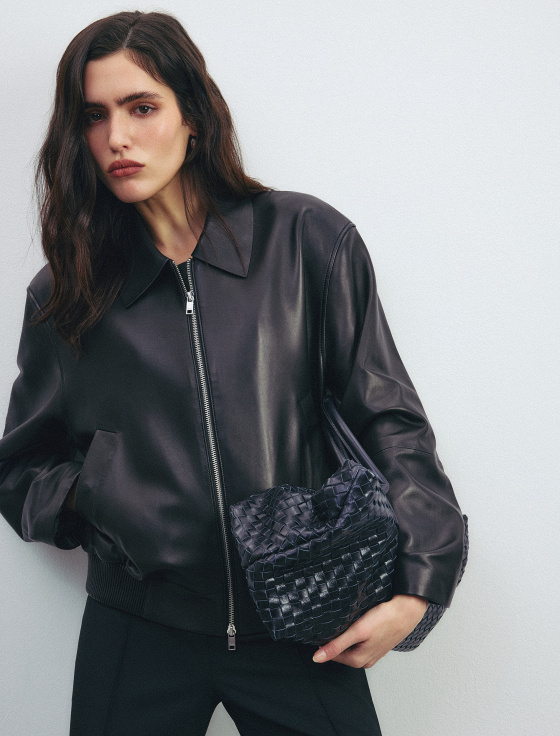 бомбер из 100% натуральной кожи - цена, описание и отзывы - фото №3