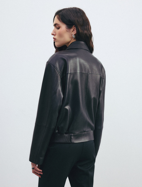 бомбер из 100% натуральной кожи - цена, описание и отзывы - фото №5