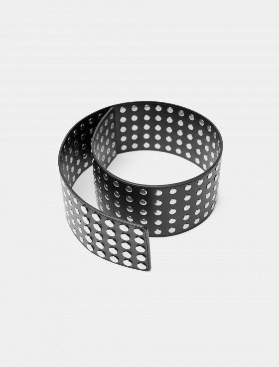 ремень из кожи с металлической отделкой - цена, описание и отзывы - фото №4