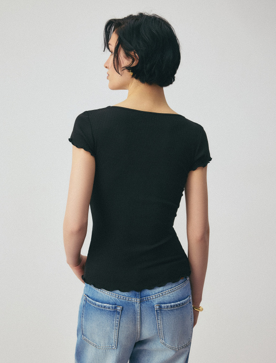 футболка с кружевом из хлопка и бамбука - цена, описание и отзывы - фото №4