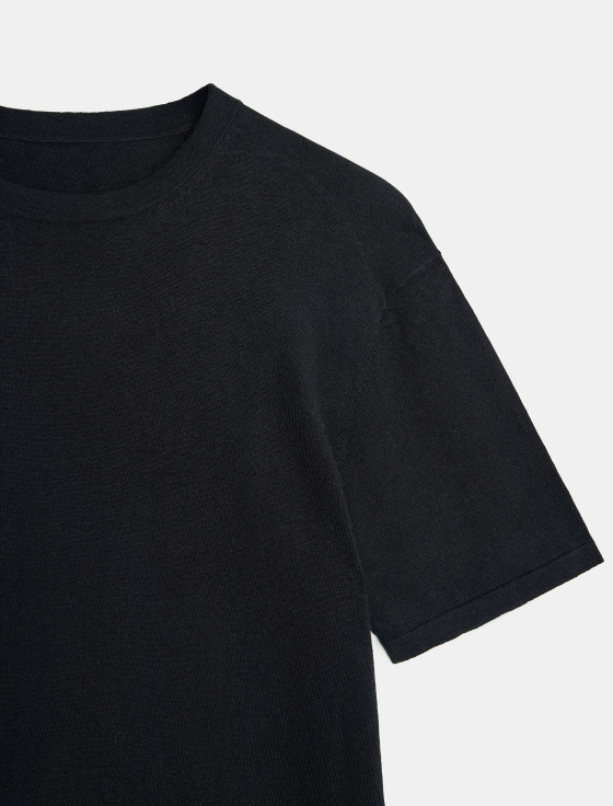 джемпер из хлопка и льна с коротким рукавом - цена, описание и отзывы - фото №3