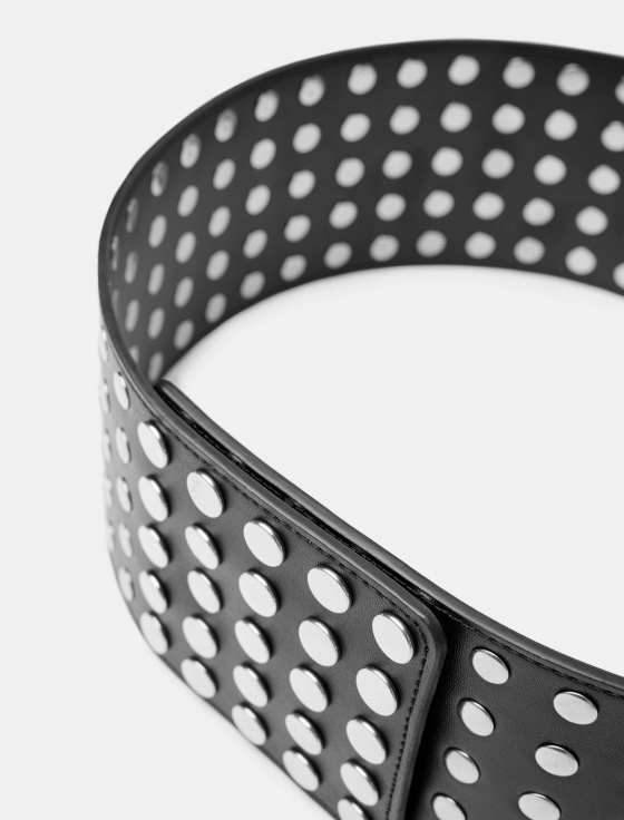 ремень из кожи с металлической отделкой - цена, описание и отзывы - фото №3