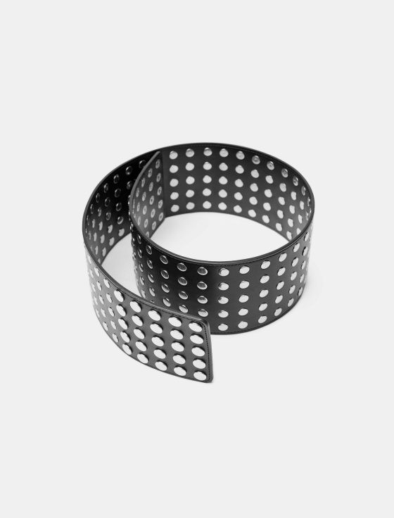 ремень из кожи с металлической отделкой - цена, описание и отзывы - фото №5