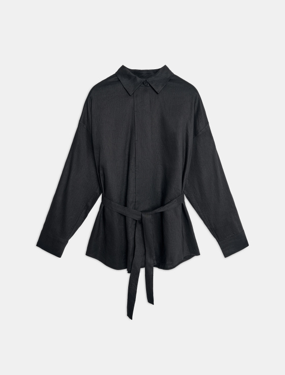 блуза из вискозы и льна с поясом - цена, описание и отзывы - фото №1