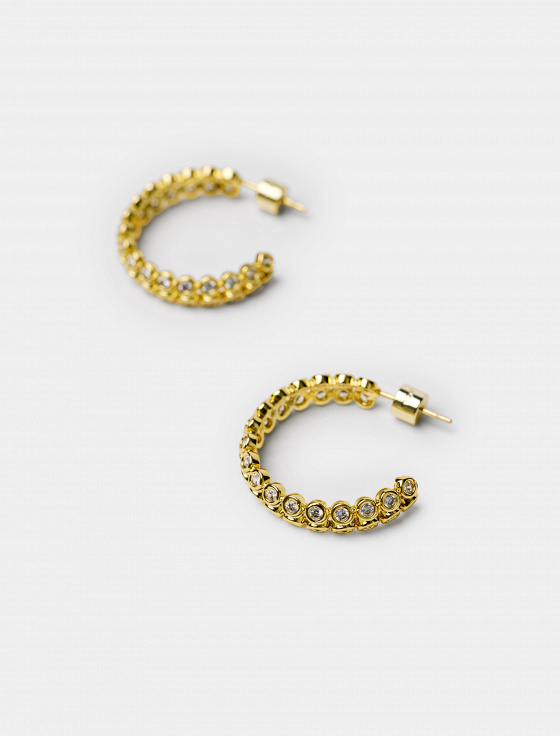 серьги-полукольца с кристаллами - цена, описание и отзывы - фото №2