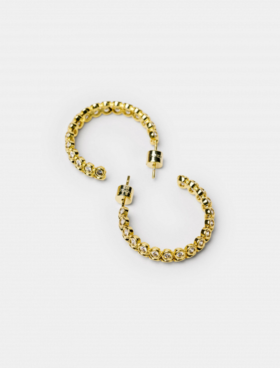 серьги-полукольца с кристаллами - цена, описание и отзывы - фото №3