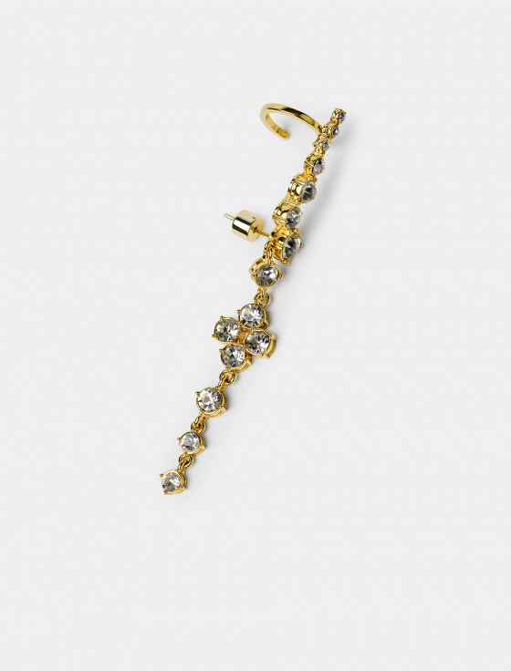 серьги асимметричные с кристаллами - цена, описание и отзывы - фото №3