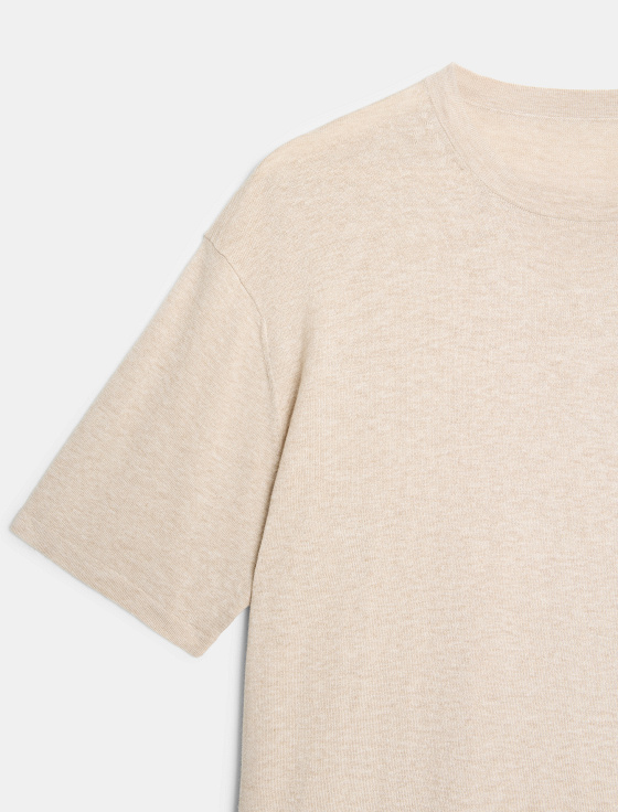 джемпер из хлопка и льна с коротким рукавом - цена, описание и отзывы - фото №3