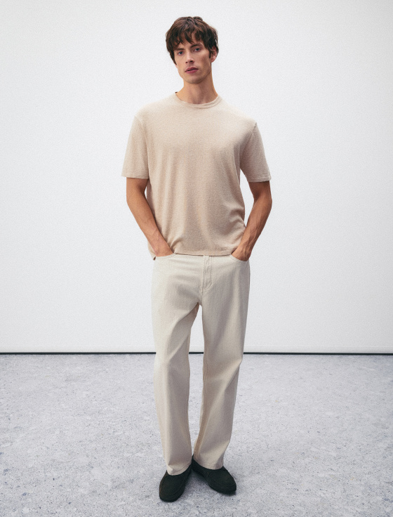 джемпер из хлопка и льна с коротким рукавом - цена, описание и отзывы - фото №4