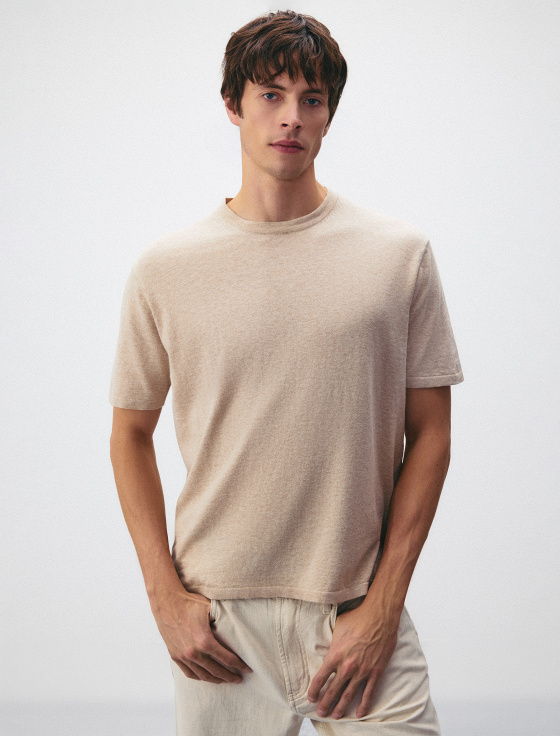 джемпер из хлопка и льна с коротким рукавом - цена, описание и отзывы - фото №2