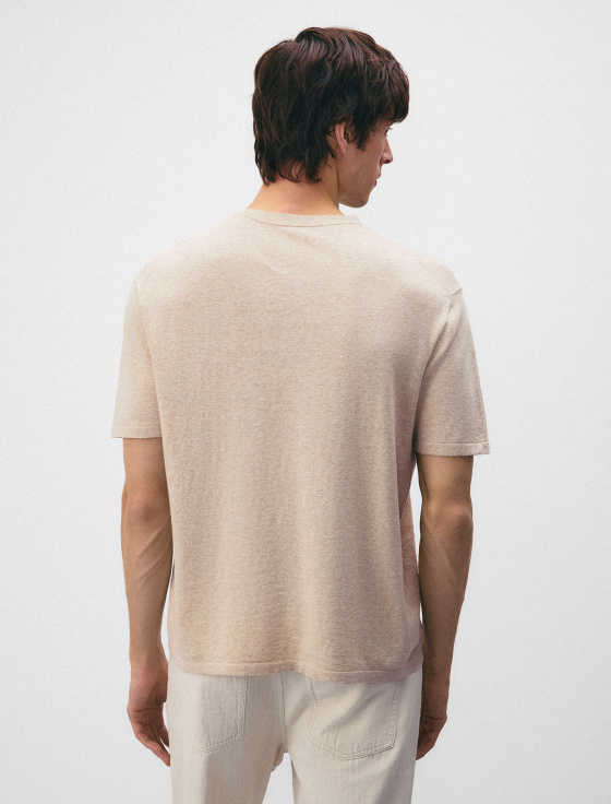 джемпер из хлопка и льна с коротким рукавом - цена, описание и отзывы - фото №3