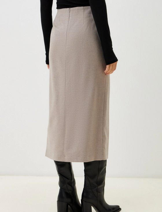 юбка миди из шерсти с разрезами - цена, описание и отзывы - фото №3