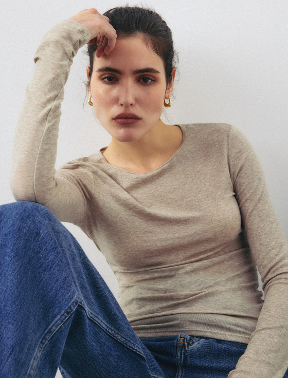 лонгслив из тенсела и шерсти - цена, описание и отзывы - фото №4