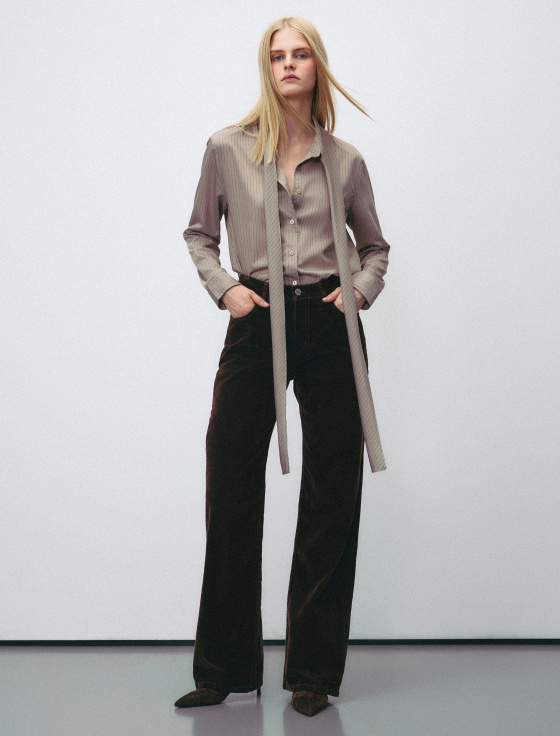 блуза в полоску с воротом-шарфом - цена, описание и отзывы - фото №4