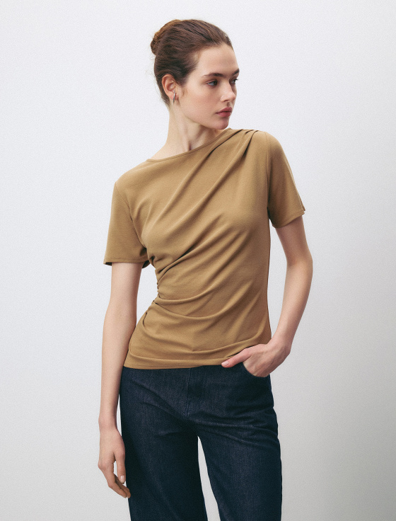 футболка со структурирующими складками - цена, описание и отзывы - фото №2