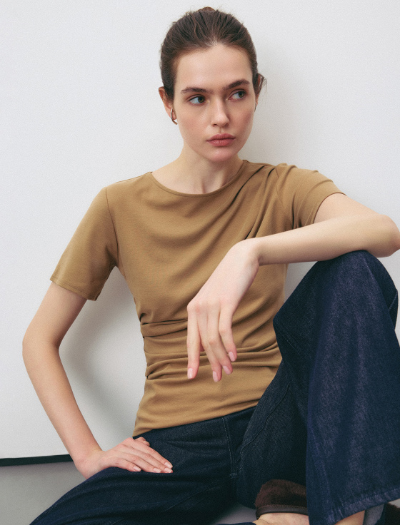 футболка со структурирующими складками - цена, описание и отзывы - фото №3