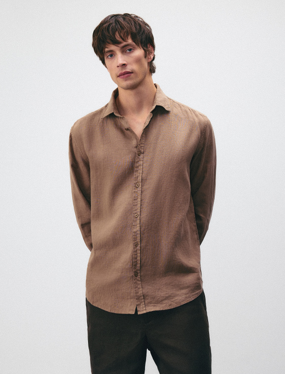 рубашка из 100% стиранного льна - цена, описание и отзывы - фото №1