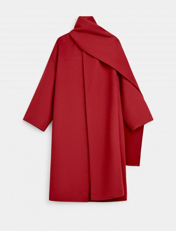 пальто из шерсти с шарфом - цена, описание и отзывы - фото №1