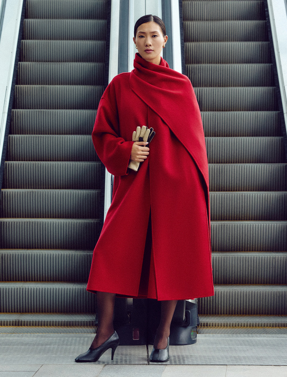 пальто из шерсти с шарфом - цена, описание и отзывы - фото №2