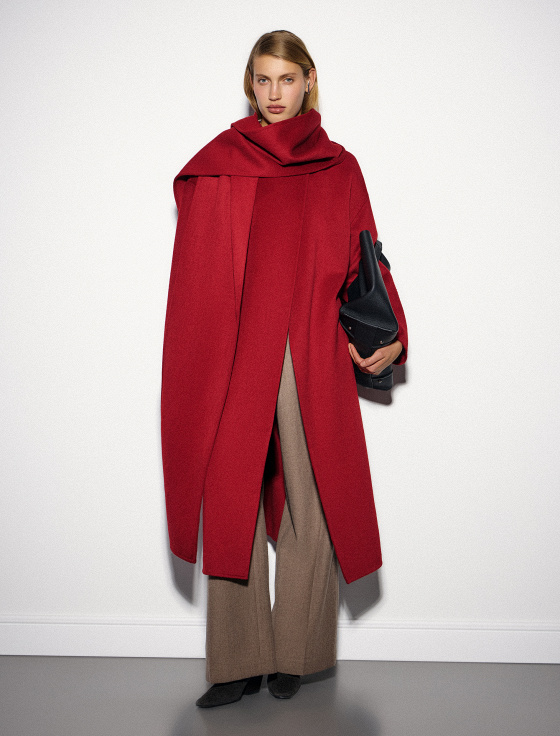 пальто из шерсти с шарфом - цена, описание и отзывы - фото №6