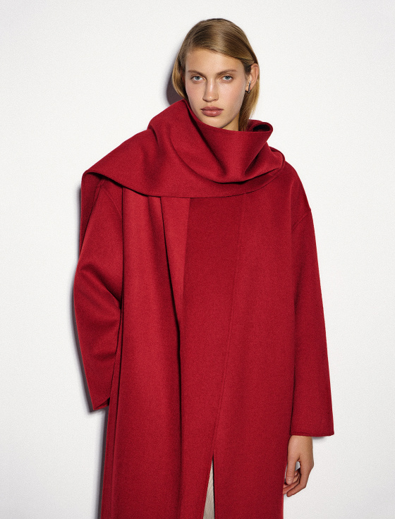 пальто из шерсти с шарфом - цена, описание и отзывы - фото №7