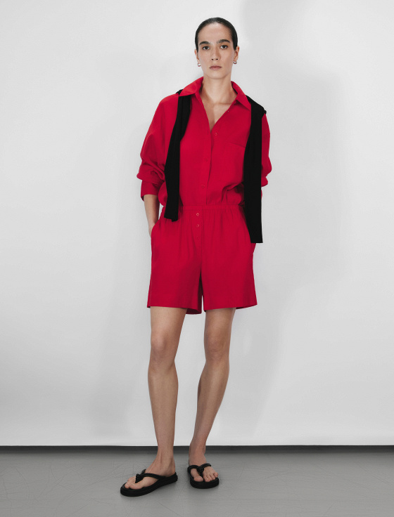 шорты свободного кроя из вискозы и льна - цена, описание и отзывы - фото №2