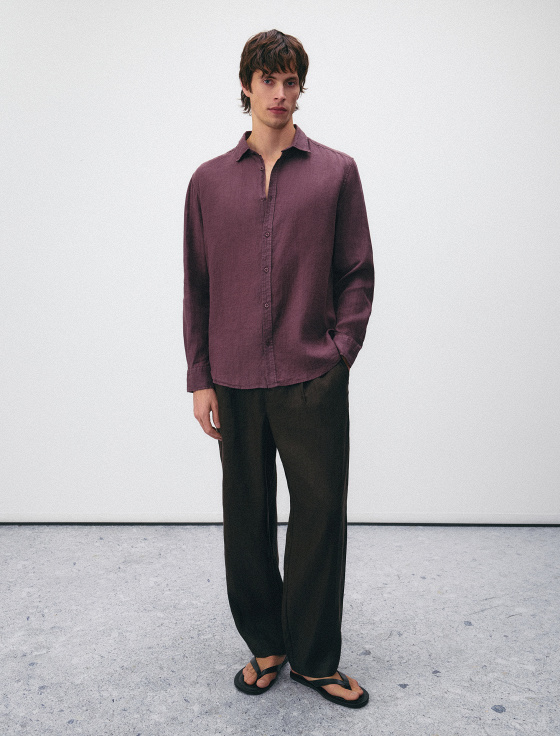 рубашка из 100% стиранного льна - цена, описание и отзывы - фото №5