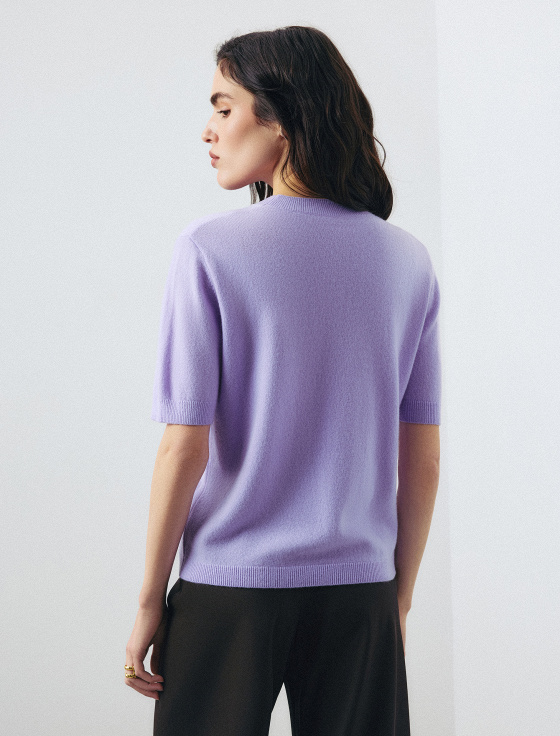 джемпер из шерсти и кашемира с коротким рукавом - цена, описание и отзывы - фото №3