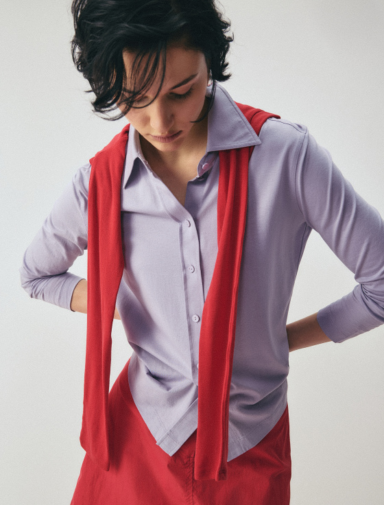 рубашка из тенсела и хлопка - цена, описание и отзывы - фото №3