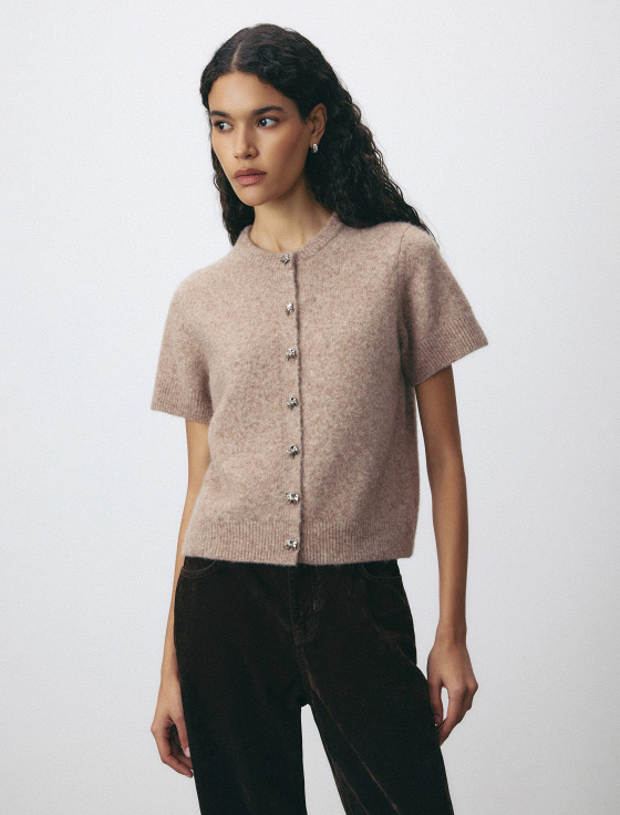 кардиган из смесовой шерсти с коротким рукавом - цена, описание и отзывы - фото №2
