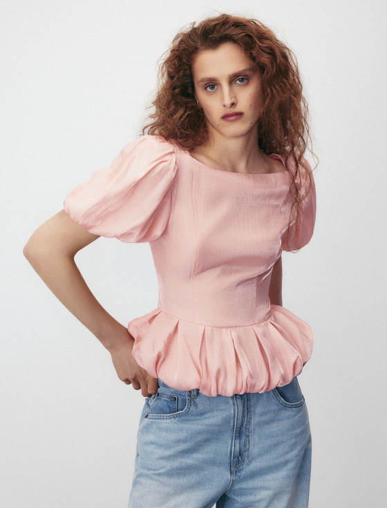 блуза из лиоцелла с баской - цена, описание и отзывы - фото №1