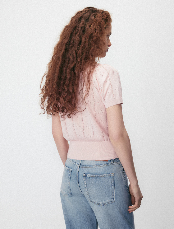 джемпер из тенсела и хлопка с коротким рукавом - цена, описание и отзывы - фото №3